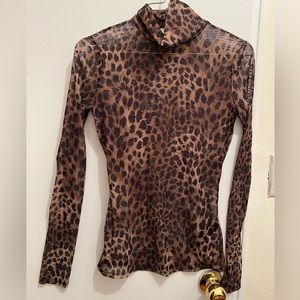 Jonathan Simkhai Leopard Print Long Sleeve Top